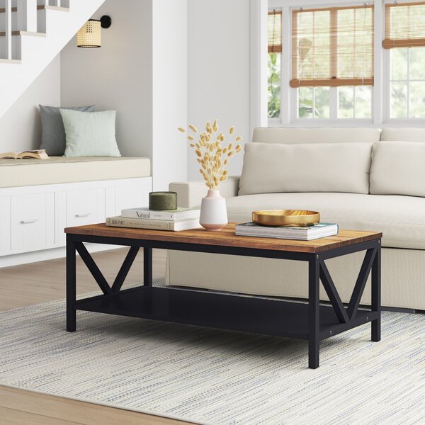 Tallac Solid Wood 4 Legs Coffee Table with Storage